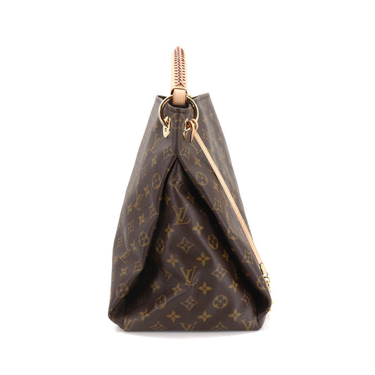 Louis Vuitton Monogram Artsy MM Shoulder Bag Brown Gold Hardware