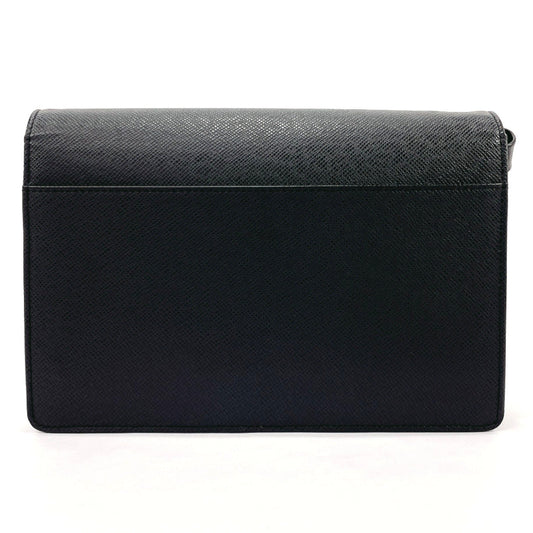 Louis Vuitton Selenga Shoulder Bag Taiga Leather Black