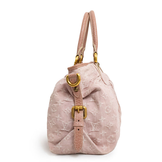 Louis Vuitton Neo Cabby MM Shoulder Bag Monogram Denim Leather Rose Pink