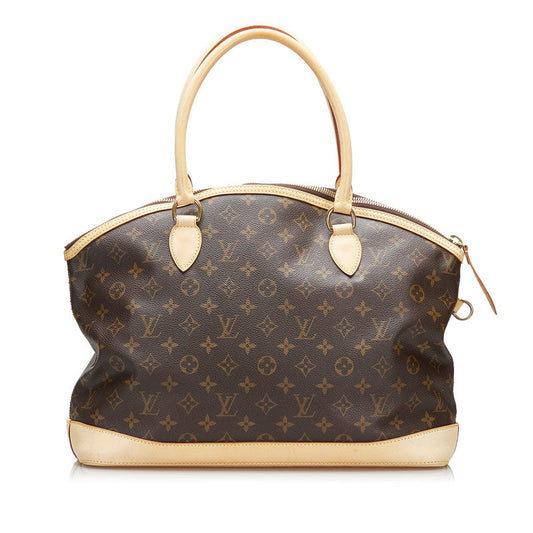 Louis Vuitton Monogram Lockit Shoulder Bag Brown