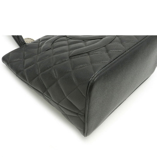 Chanel Matelasse Caviar Skin Reissue Tote Cocomark Leather Black