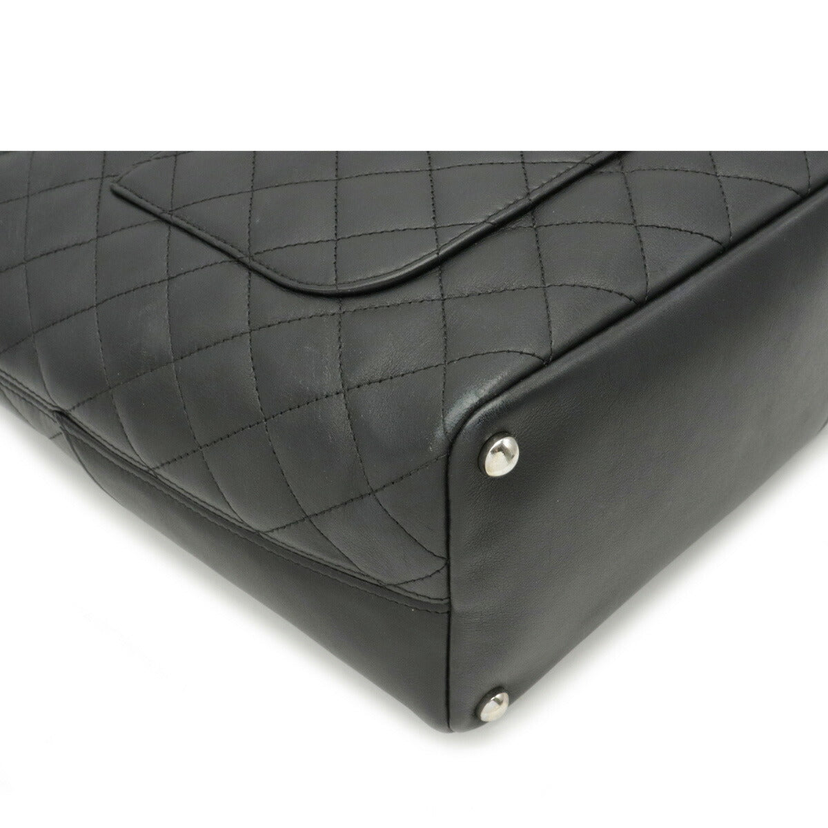 Chanel Cambon Line Coco Mark Medium Shoulder Bag Soft Calf Black White