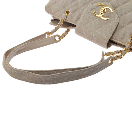 Chanel Super Model Bag Chain Beige/Gold Hardware Cotton Shoulder Bag