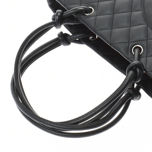 Chanel Cambon Line Medium Black/Silver Hardware Calfskin Tote Bag