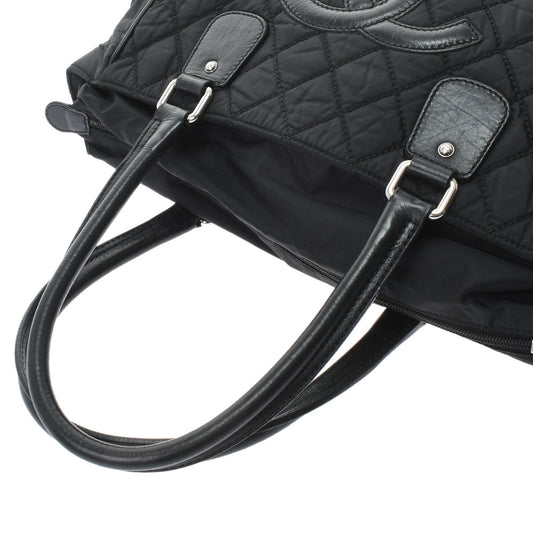 Chanel Paris New York Line Black/Silver Hardware Nylon Tote Bag