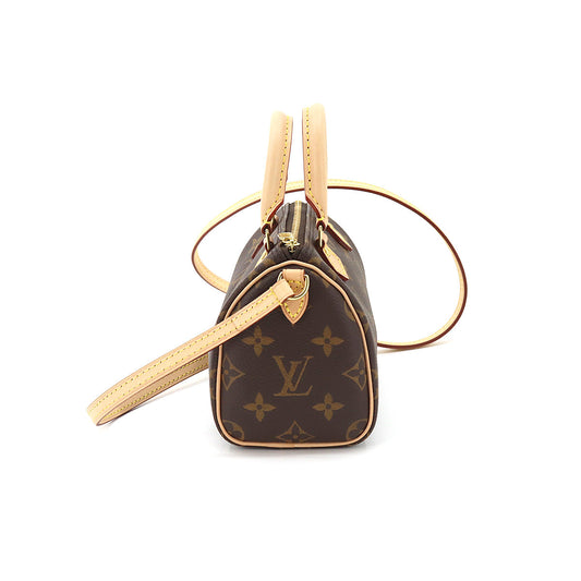 Louis Vuitton Monogram Nano Speedy 2 Way Hand Shoulder Bag