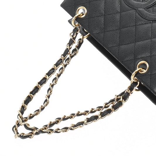 CHANEL Matelasse Black/Gold Hardware Caviar Skin Chain Tote Bag Handbag