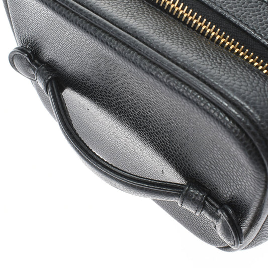 Chanel Vanity Black Gold Hardware Caviar Skin Handbag