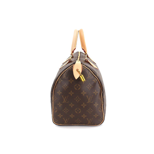 Louis Vuitton Monogram Speedy 30 HandBag Brown Gold Hardware