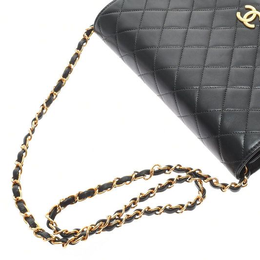 Chanel Matelasse Full Flap Push Lock Chain Gold Hardware Lambskin Shoulder Bag