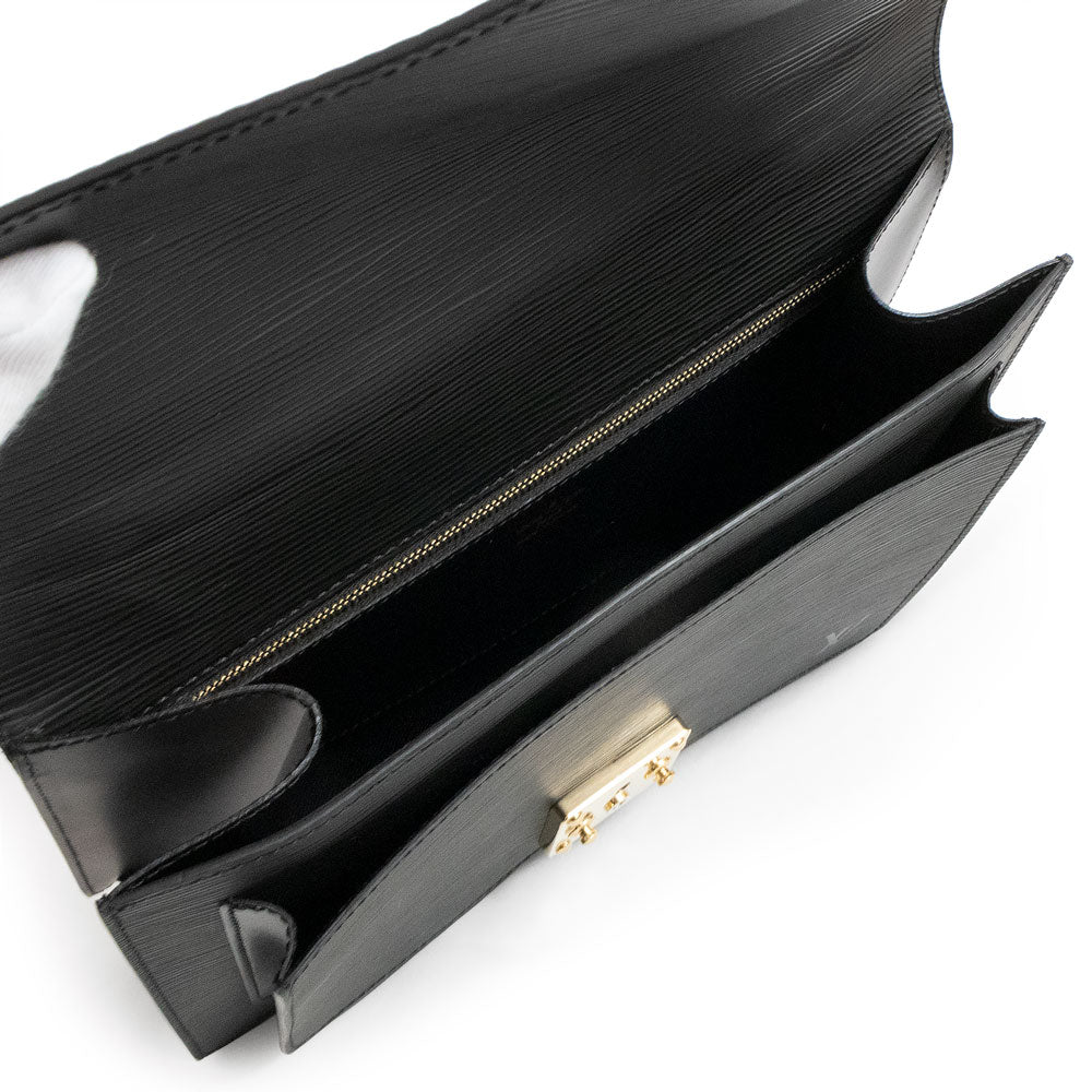 Louis Vuitton Monceau Shoulder Bag Epi Leather Black
