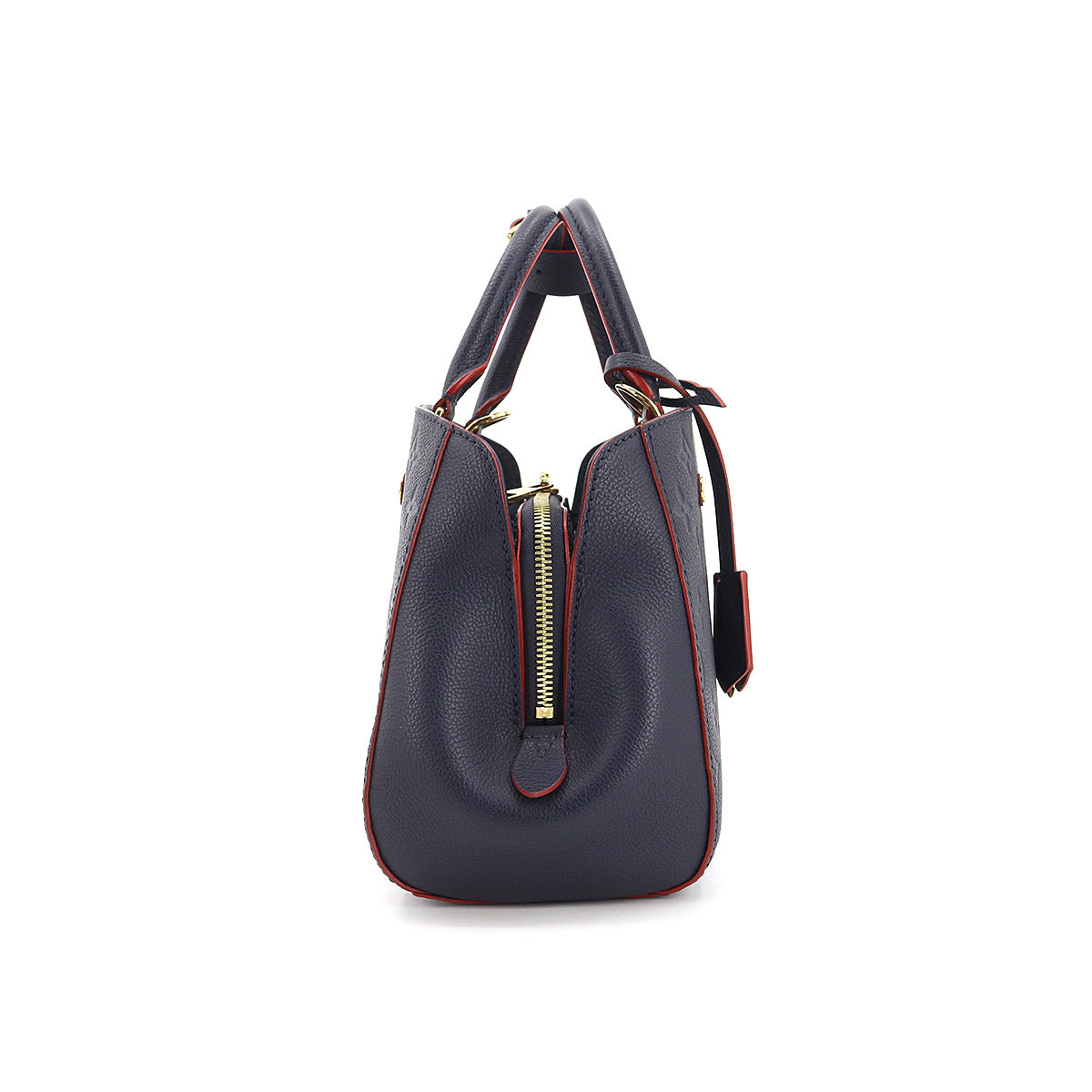 Louis Vuitton Monogram Implant Montaigne BB 2 Way Hand Shoulder Bag Leather Marine Rouge