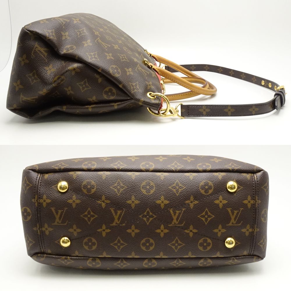 Louis Vuitton Monogram Pallas Rose Pink 2WAY Bag Brown