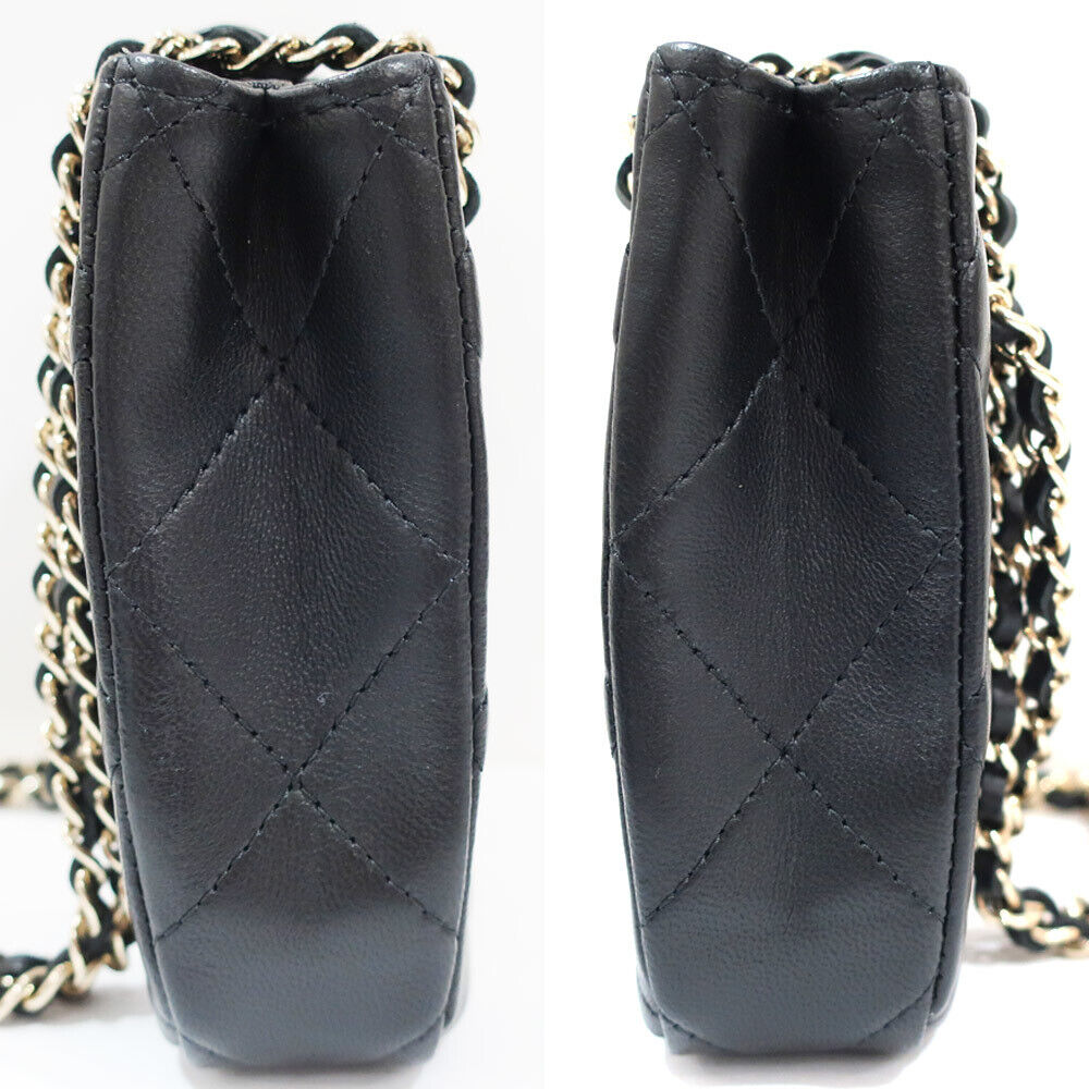 Chanel Chain Pochette Matelasse Black Shoulder Pouch