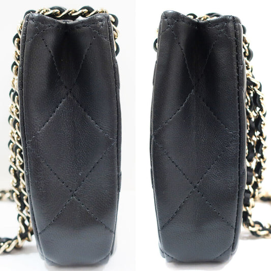 Chanel Chain Pochette Matelasse Black Shoulder Pouch