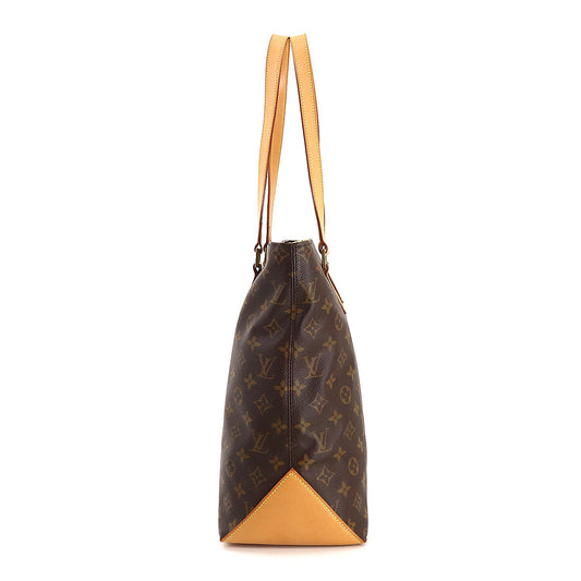 Louis Vuitton Monogram Cabas Mezzo Tote Bag Brown Gold Metal Fittings