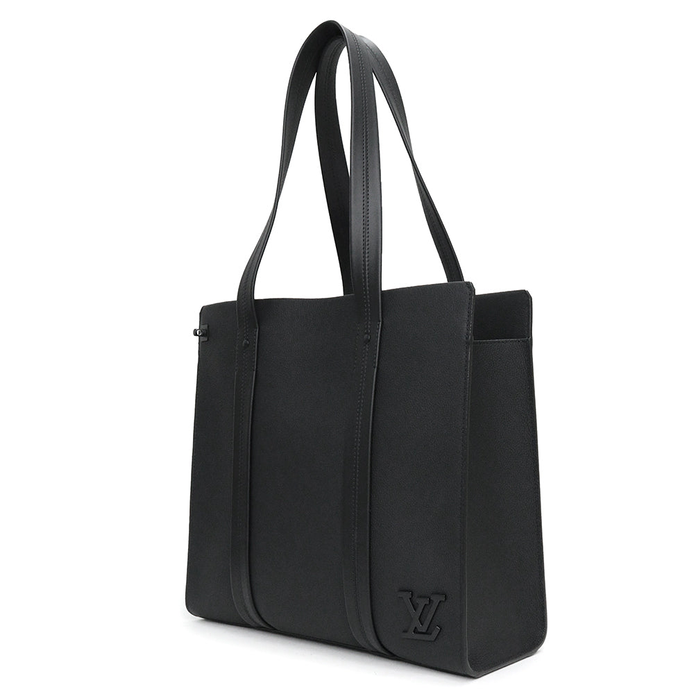 Louis Vuitton Aerogram Takeoff Tote Grain Calf Leather Noir Black