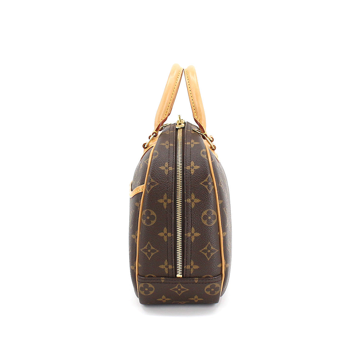 Louis Vuitton Monogram Trouville Shoulder Bag Brown Gold Hardware