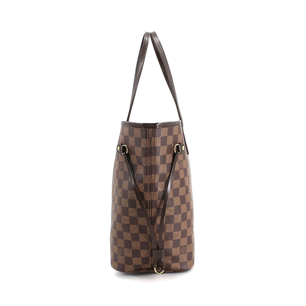 Louis Vuitton Damier Neverfull MM Tote Bag Ebene Cerise Brown Gold Hardware