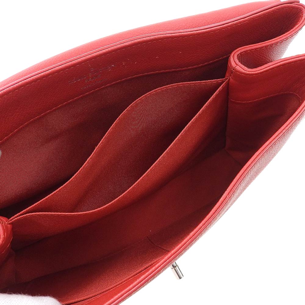 Louis Vuitton Lock Me 2 Handbag Calf Leather Ruby red