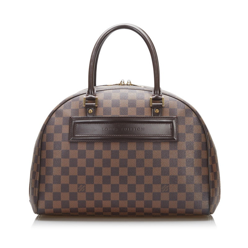 Louis Vuitton Damier Nolita Handbag Brown PVC Leather