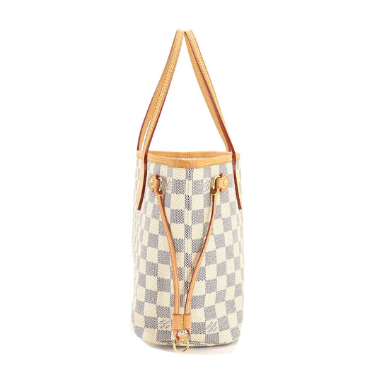 Louis Vuitton Damier Azur Neverfull PM Tote Bag White