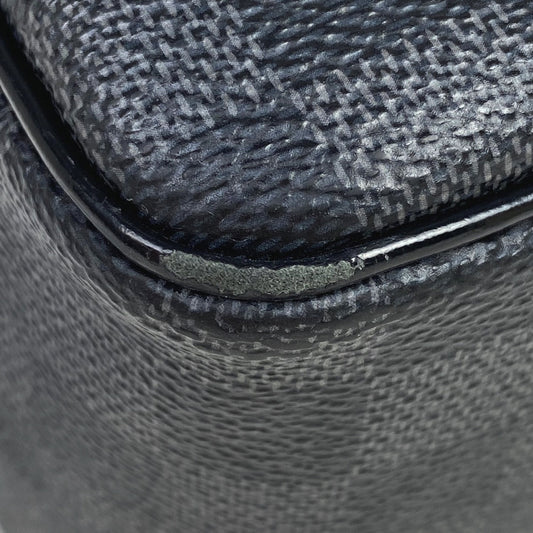 Louis Vuitton Toilette Pouch Travel Accessory Case Damier Graphite Black