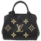 Louis Vuitton Montaigne BB Shoulder Bag Bicolor Monogram Implant Noir Beige