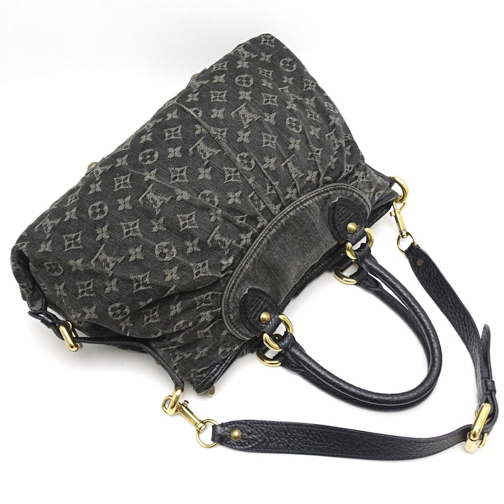 Louis Vuitton Monogram Denim Neo Cabby MM Noir 2WAY Black