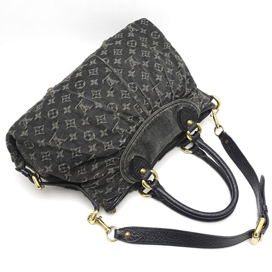 Louis Vuitton Monogram Denim Neo Cabby MM Noir 2WAY Black