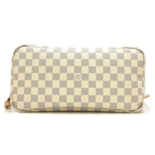 Louis Vuitton  Damier Azur Neverfull MM Rose Ballerine Tote Bag
