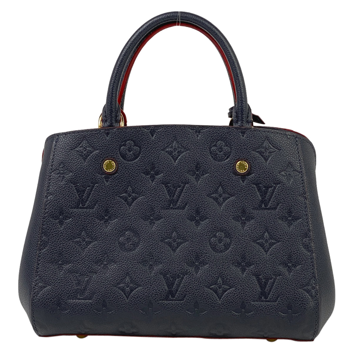 Louis Vuitton Montaigne BB Handbag Monogram Implant Marine Rouge