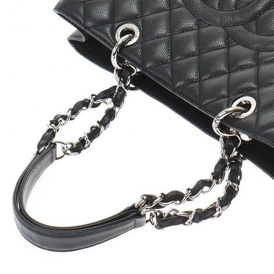 Chanel Matelasse Gst Black Silver Hardware Caviar Skin Tote Bag