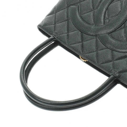 Chanel Gold Hardware Caviar Skin Tote Bag Black