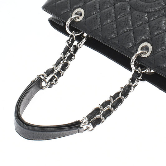 Chanel Matelasse Gst Black silver Hardware Caviar Skin Tote Bag