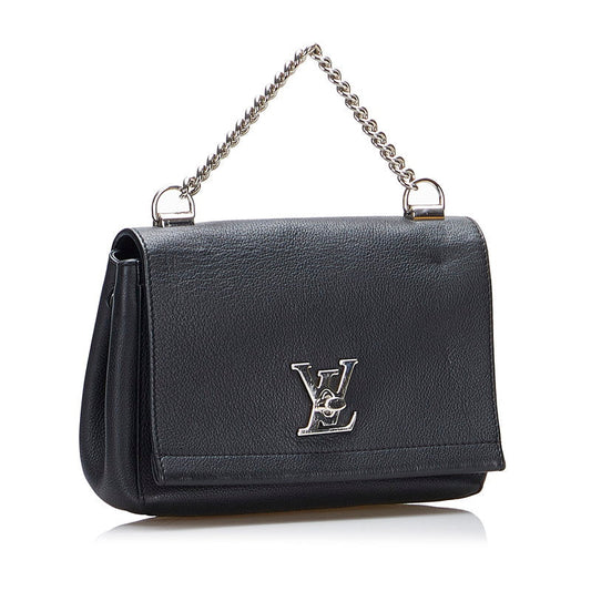 Louis Vuitton Lock Me 2 BB Handbag Shoulder Bag 2WAY Noir Black Leather