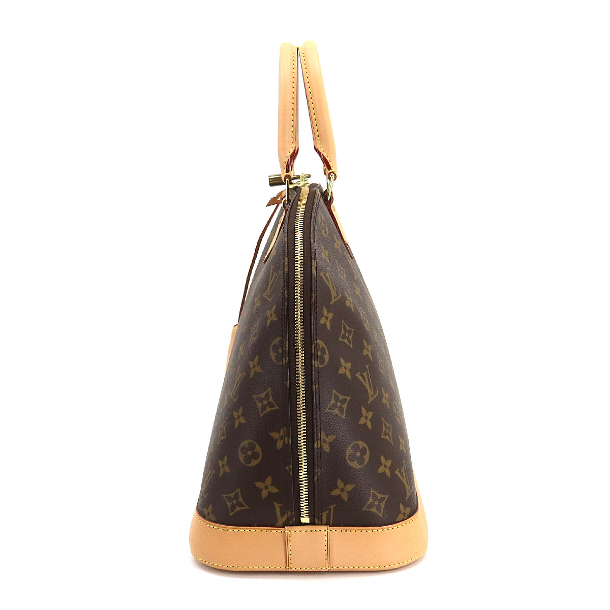 Louis Vuitton Monogram Alma GM Hand Bag Brown Gold Metal Fittings