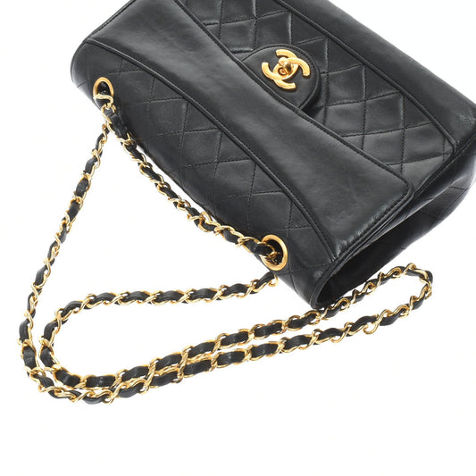Chanel Matelasse Chain Shoulder Black Gold Hardware Lambskin Shoulder Bag