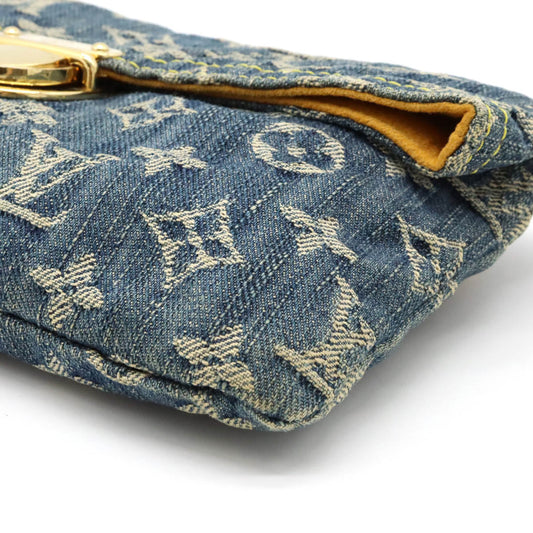 Louis Vuitton Monogram Denim Pochette Plat Clutch Bag