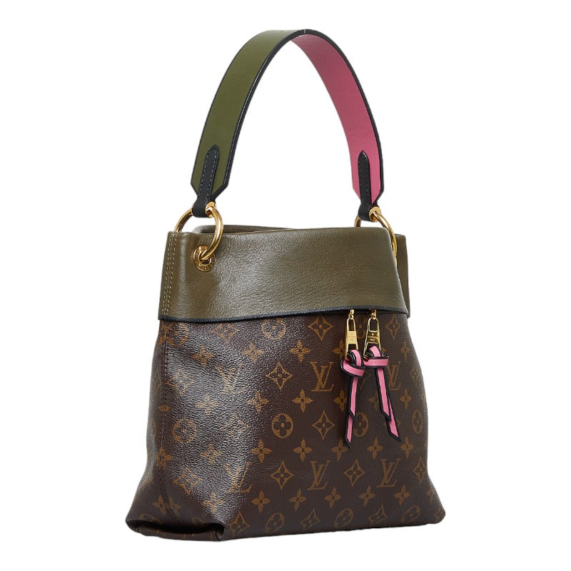 Louis Vuitton Monogram Tuileries Shoulder Bag Brown Khaki Leather