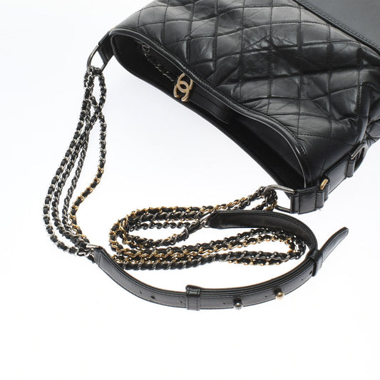 Chanel Black Gold Silver Hardware   Calfskin Shoulder Bag