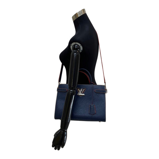 Louis Vuitton Twist Tote Epi Turnlock Leather Navy