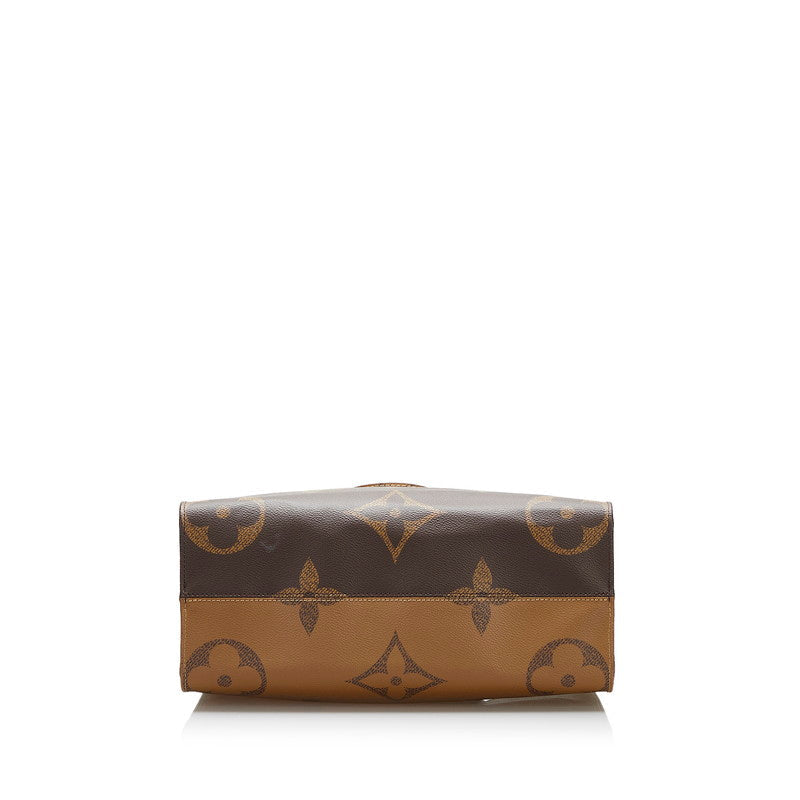 Louis Vuitton Reverse On the Go MM Shoulder Bag Brown Beige