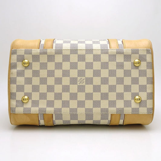 Louis Vuitton Damier Azur Berkley Handbag Boston Bag White