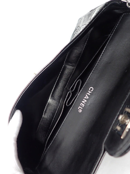 Chanel Camellia Chain Shoulder Bag Black