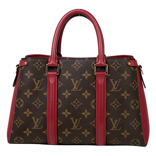 Louis Vuitton Soufflot NV BB 2 Way Shoulder Bag Handbag Monogram Brown Suise Red