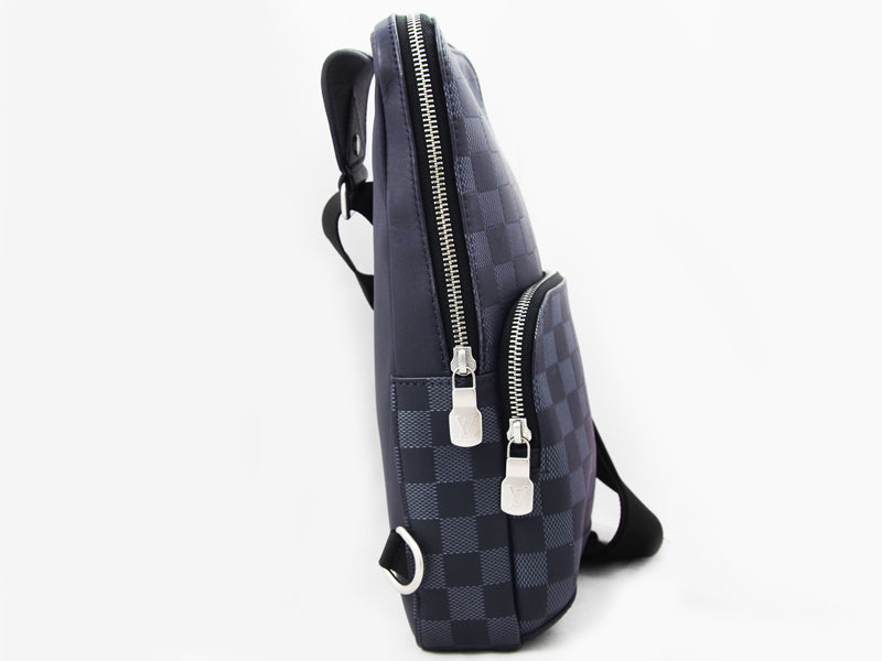 Louis Vuitton Damier Infini Avenue Sling Bag Navy Leather Calf