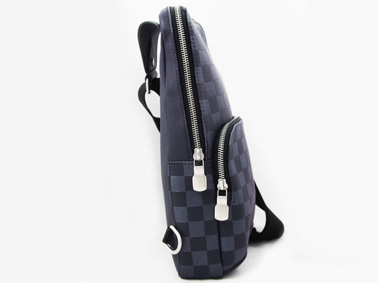 Louis Vuitton Damier Infini Avenue Sling Bag Navy Leather Calf