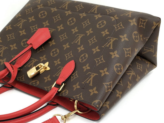 Louis Vuitton Flower Tote Bag 2way Shoulder Bag Monogram Coquelicot