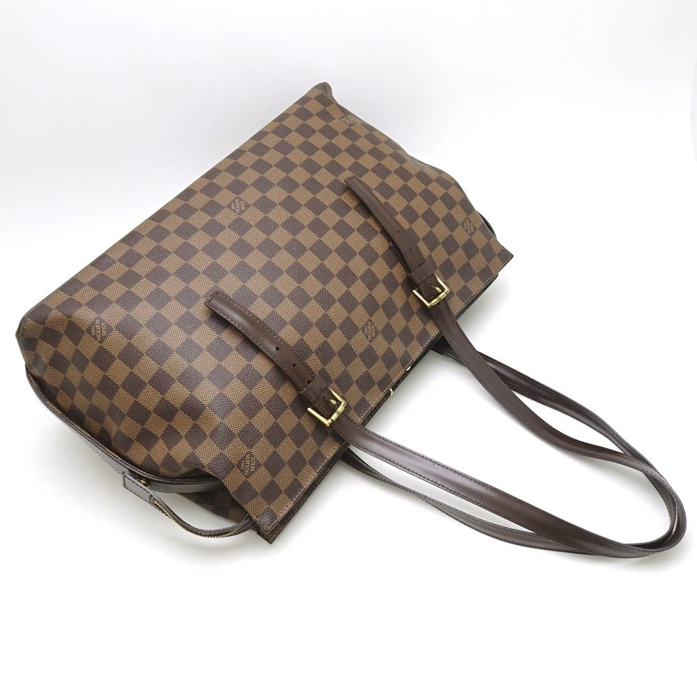 Louis Vuitton Damier Chelsea Ebene Shoulder Tote Brown
